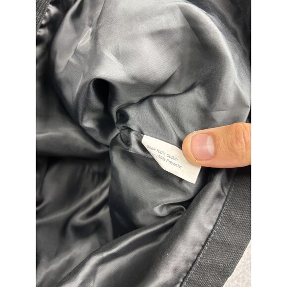 Wyoming Traders Vest Mens Medium Black Cotton Canvas Western Button Front Lined - Picture 5 of 6